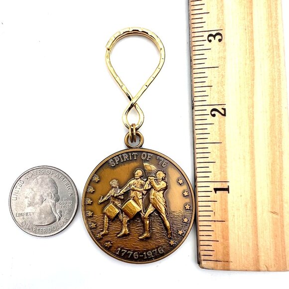Spirit Of 76 Bicentennial Brass Keychain 1776-1976 GE General Electric Branded - Picture 5 of 8